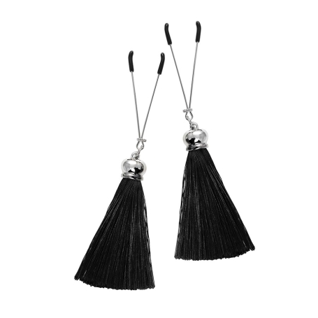 Зажимы на соски «Вилки» с кисточками из шелка