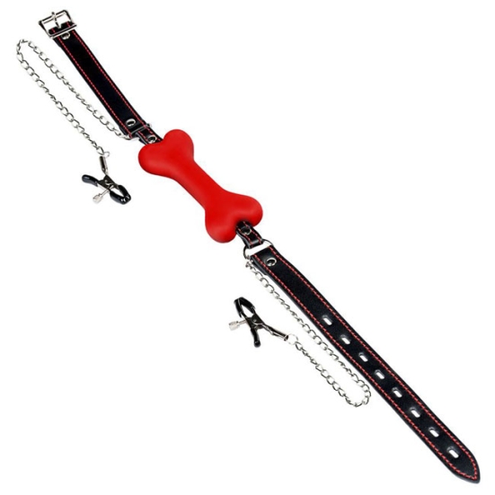 Кляп с зажимами ToyFa Theatre